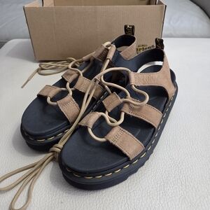 NWB - Dr. Martens Women's Nartilla Tumbled Nubuck Gladiator Sandals - EU 38/US 7